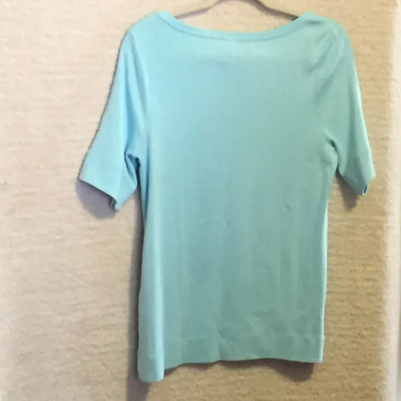 Chicos the ultimate Tee Women's size 1 (US M) Short Sleeve Blue Pima cotton - Picture 3 of 3